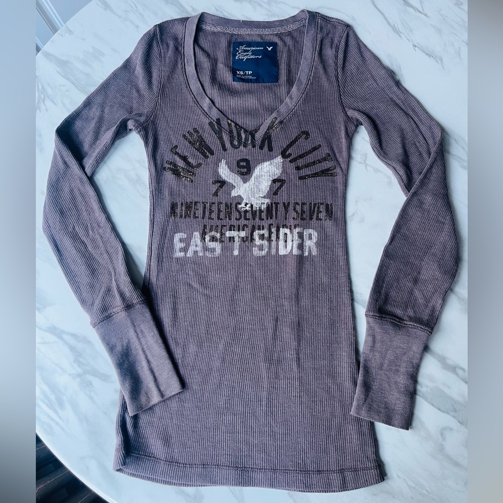 Y2K American Eagle Outfitters Vintage Graphic Long Sleeve Tee New York City RARE